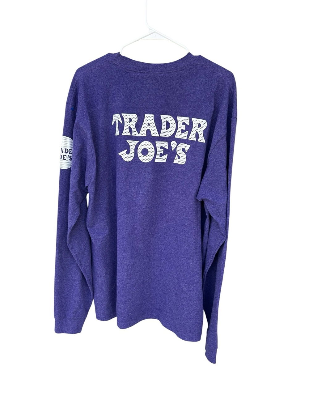 Trader Joe's Purple Hawaiian Flower Logo Long Sleeve T-Shirt - Men’s Size XL